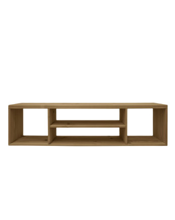 Cannes - Mueble de TV de madera maciza en tono roble oscuro de 160x40cm