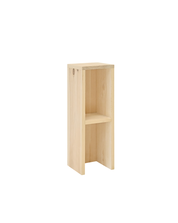 Sigrid - Mesita de noche o auxiliar madera maciza en tono natural de 60x20cm