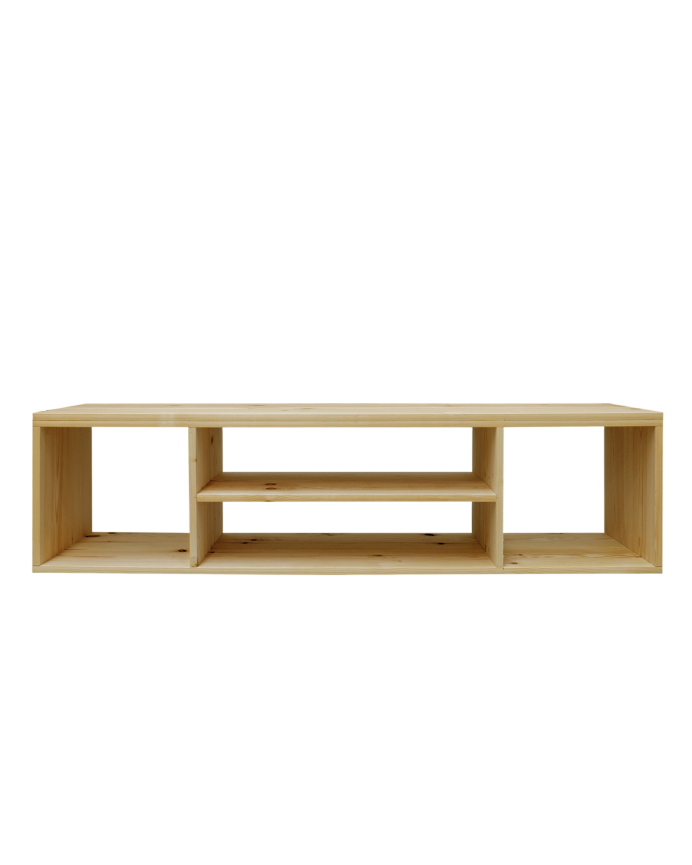 Cannes - Mueble de TV de madera maciza en tono olivo de 160x40cm