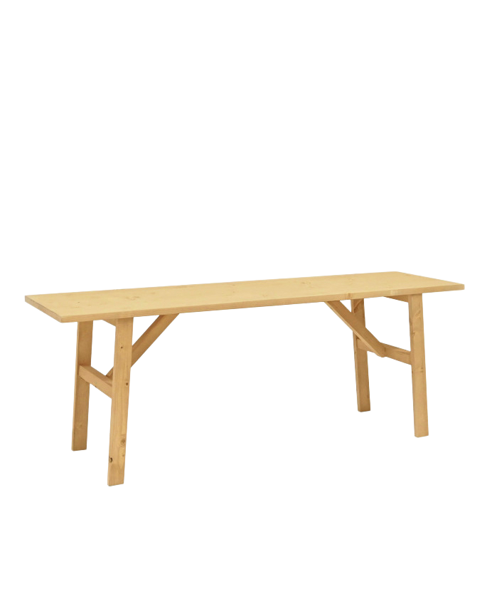 Mónaco - Banqueta de madera maciza en tono olivo de 120x45cm