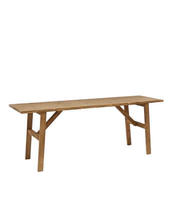 Mónaco - Banqueta de madera maciza en tono roble oscuro de 120x45cm