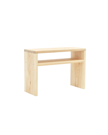 Alba - Mesita de noche de madera maciza en tono natural de 50x36cm