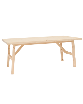 Mónaco - Mesa de comedor de madera maciza en tono natural de varias medidas