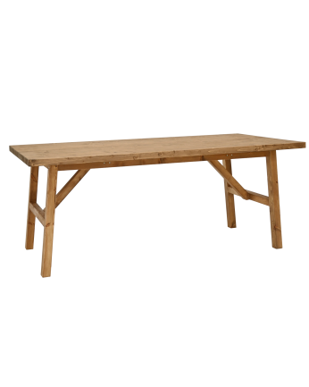 Mónaco - Mesa de comedor de madera maciza en tono roble oscuro de varias medidas