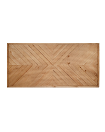 Empordá - Cabecero de madera maciza estilo étnico en tono roble oscuro de 80x165cm