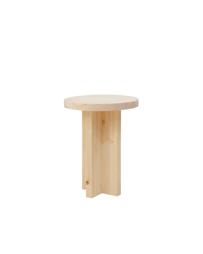 Bisbal - Mesita de noche de madera maciza en tono natural de 45x35cm