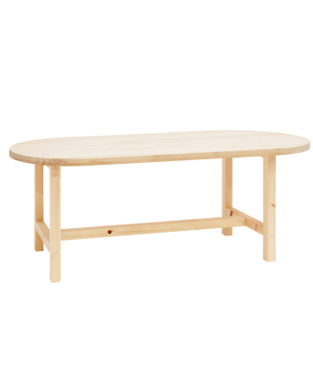 Cadaqués - Mesa de comedor de madera maciza ovalada en tono natural de varias medidas