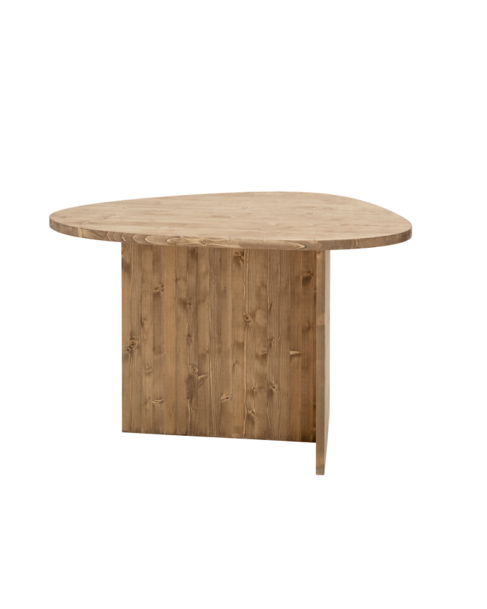 Calella - Mesa de comedor de madera maciza en tono roble oscuro de 140cm