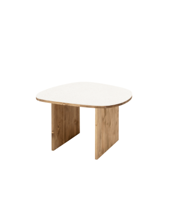 Calella - Mesa de centro de madera y conchas roble oscuro 80cm