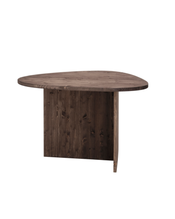 Calella - Mesa de comedor de madera maciza en tono nogal de 140cm