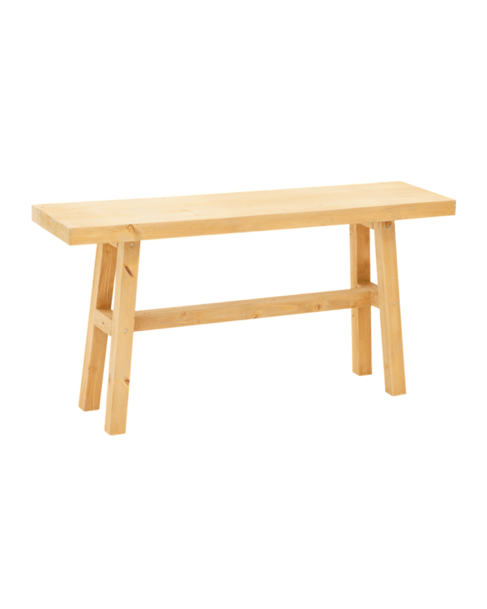 Gandía - Banqueta de madera maciza en tono olivo de 100x50cm