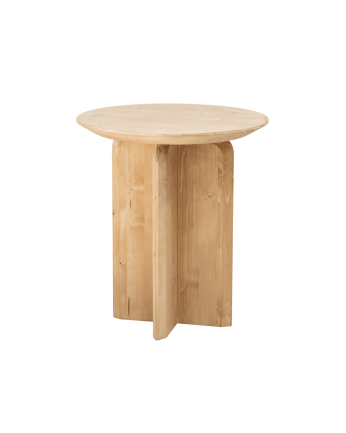 Jávea - Mesa auxiliar de madera maciza en tono roble medio de 50x45cm