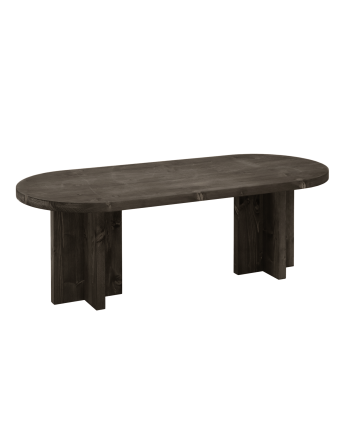 Bisbal - Mesa de centro de madera maciza en tono negro de de 120x40cm