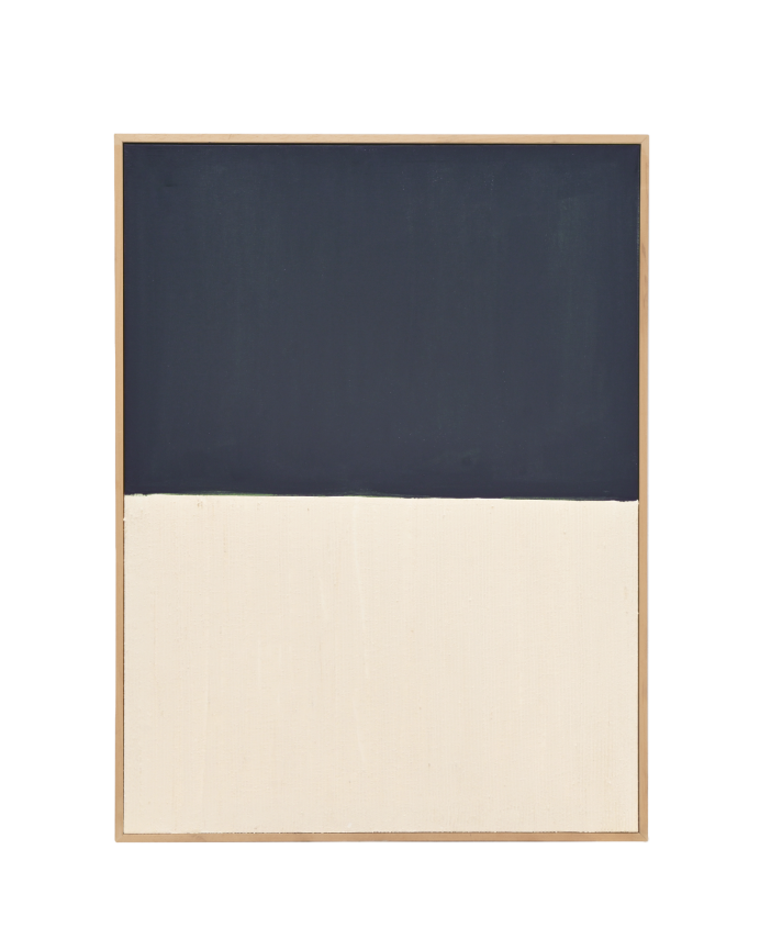 Horizonte - Cuadro azul y blanco sobre algodón con bastidor de madera pintado artesanalmente con pintura óleo en varias medidas