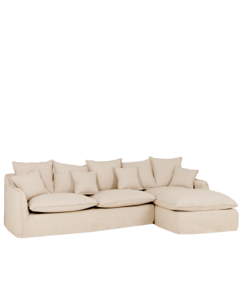 Sofá Marlon chaiselongue derecha Beige 