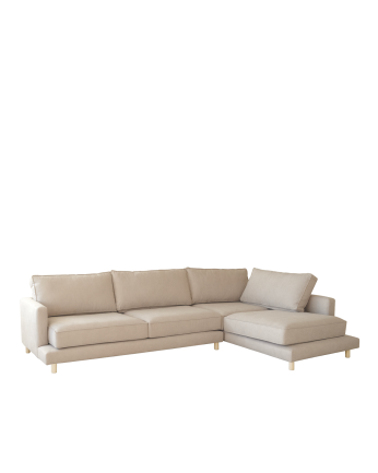 Sofá Calvin chaiselongue derecha Beige 