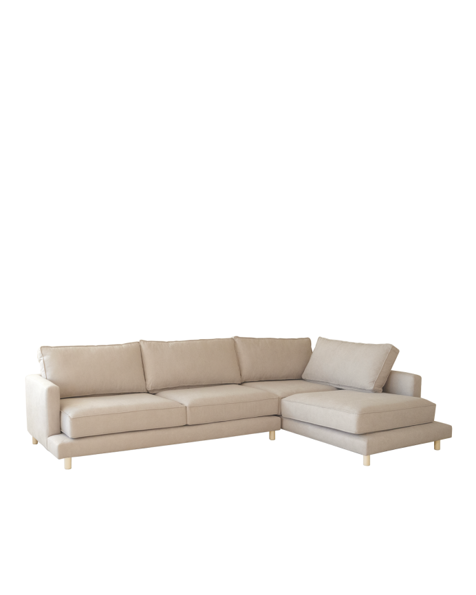 Sofá Calvin chaiselongue derecha Beige 