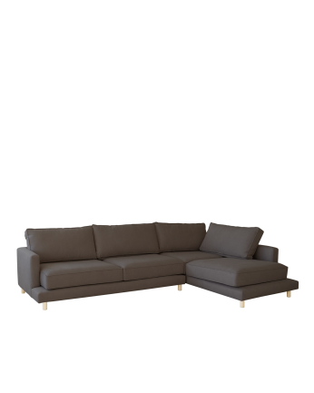 Sofá Calvin chaiselongue derecha Gris oscuro 