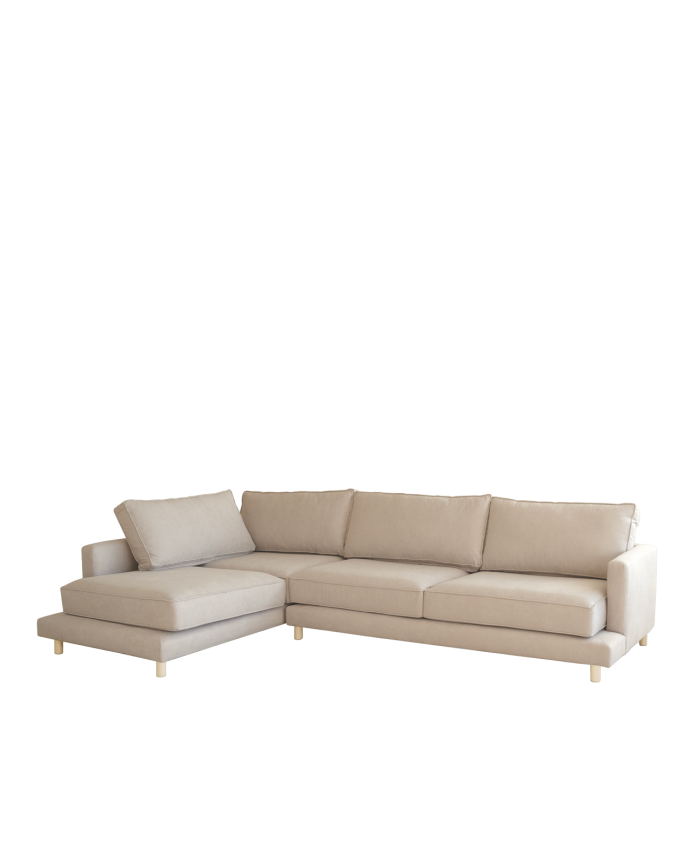 Sofá Calvin chaiselongue izquierda Beige 