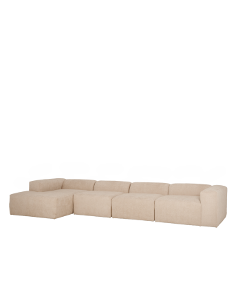 Sofá Bruce chaiselongue recto izquierda Beige 