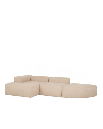 Sofá Bruce chaiselongue curvo izquierda Beige 