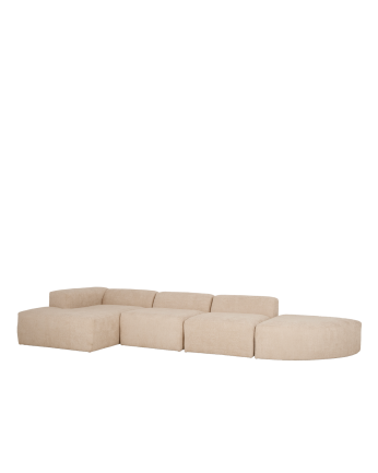 Sofá Bruce chaiselongue curvo izquierda Beige 