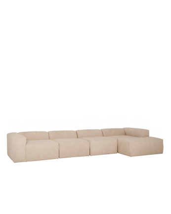 Sofá Bruce chaiselongue recto derecha Beige 