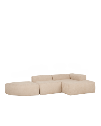 Sofá Bruce chaiselongue curvo derecha Beige 