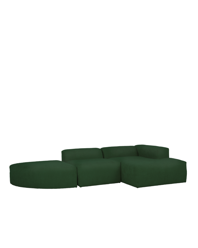 Sofá Bruce chaiselongue curvo derecha Verde 