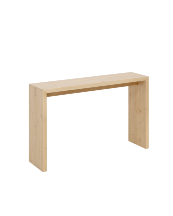 Denia - Consola de madera maciza en tono roble medio de 120x80cm