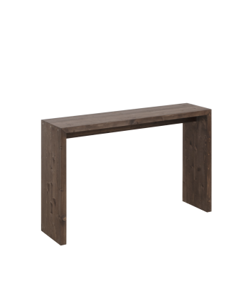 Denia - Consola de madera maciza en tono nogal de 120x80cm