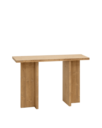 Denia - Consola de madera maciza en tono roble medio de 120x80cm