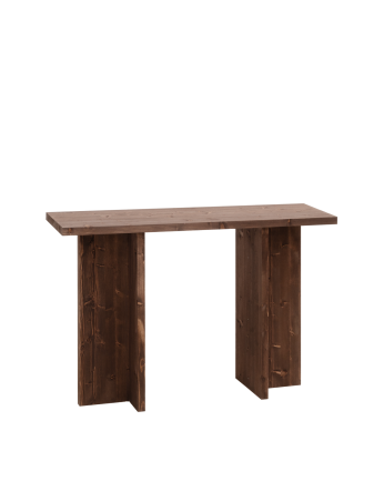 Denia - Consola de madera maciza en tono nogal de 120x80cm