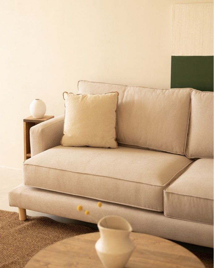 Sofá Calvin chaiselongue derecha Beige 