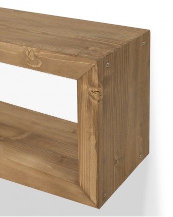 Boston - Mueble de TV de madera maciza en tono roble oscuro de varias medidas