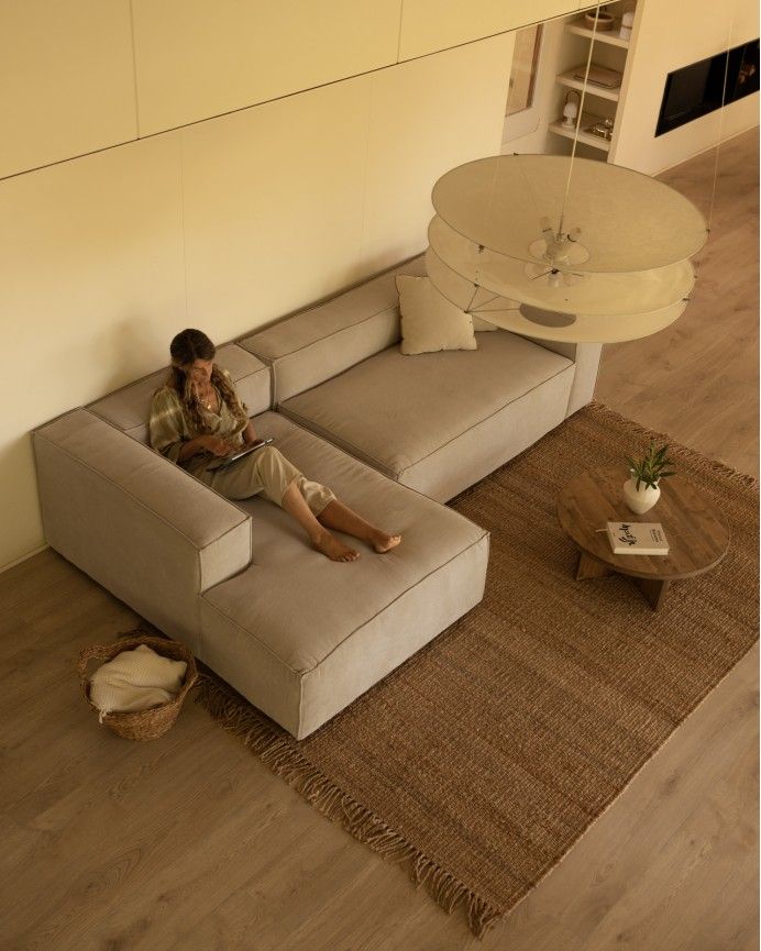 Sofá Lincoln chaiselongue izquierda Beige 