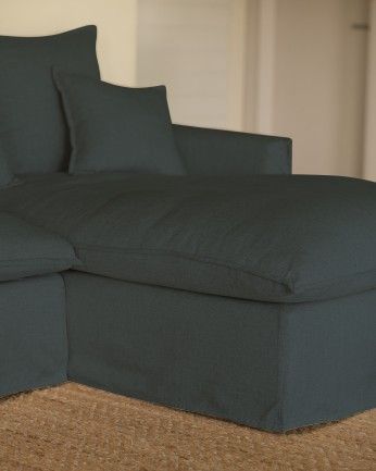 Sofá Marlon chaiselongue derecha Azul 