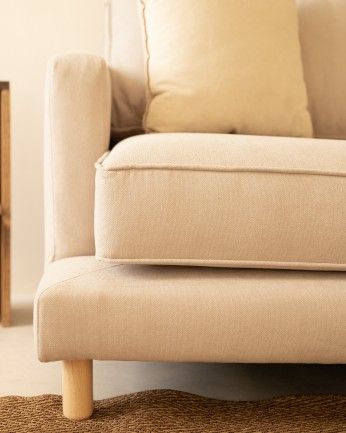 Sofá Calvin chaiselongue derecha Beige 