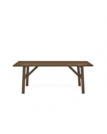 Mónaco - Banqueta de madera maciza en tono nogal de 120x45cm