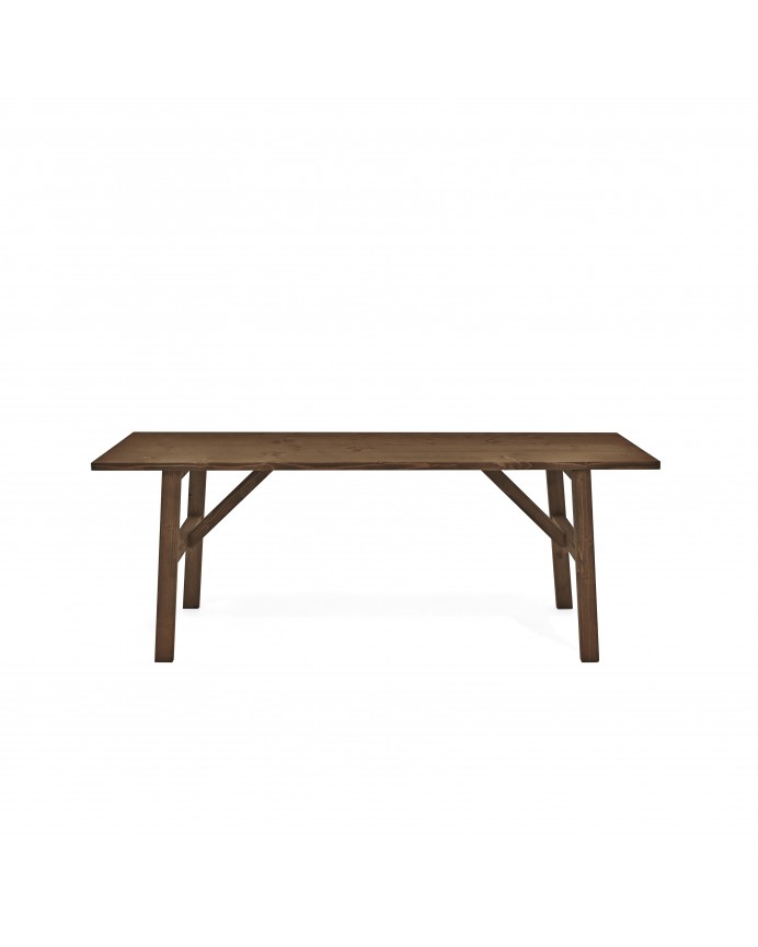 Mónaco - Banqueta de madera maciza en tono nogal de 120x45cm