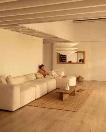 Sofá Bruce chaiselongue recto derecha Beige 