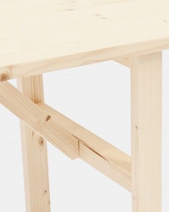 Mónaco - Banqueta de madera maciza en tono natural de 120x45cm