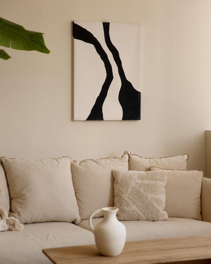 Misama I - Cuadro blanco y negro sobre algodón con bastidor de madera pintado artesanalmente con pintura óleo en varias medidas