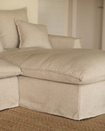 Sofá Marlon chaiselongue derecha Beige 