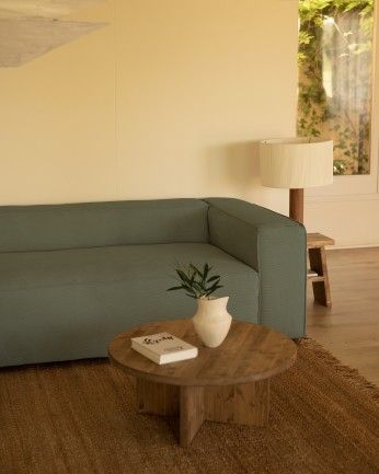 Sofá Lincoln chaiselongue izquierda Verde azulado 