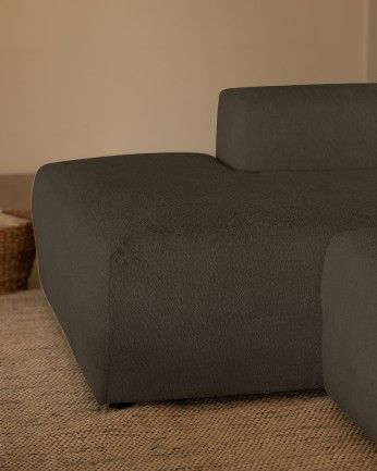 Sofá Bruce chaiselongue curvo izquierda Gris oscuro 