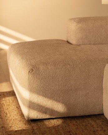 Sofá Bruce chaiselongue curvo izquierda Beige 