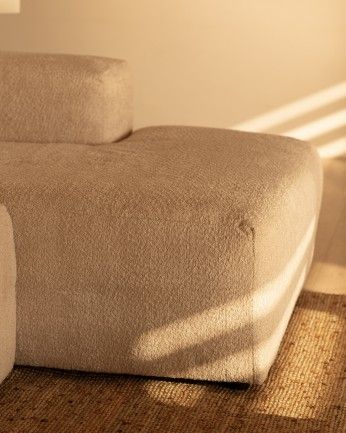 Sofá Bruce chaiselongue curvo derecha Beige 