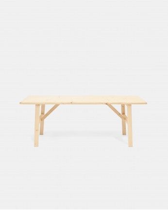 Mónaco - Banqueta de madera maciza en tono natural de 120x45cm