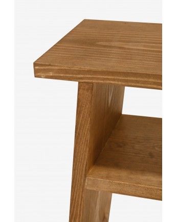 Urko - Mesita elaborada con madera maciza en tono roble oscuro 60x20cm